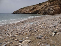 Sand, pebbles and rocks compose the dreamy scene in Malta beach